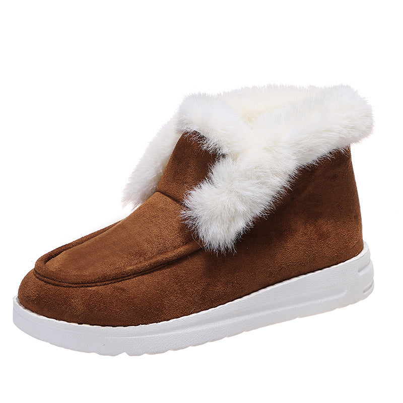 Veloura's Snow Boots Warm Winter Shoes Plush Fur Ankle Boots Women
