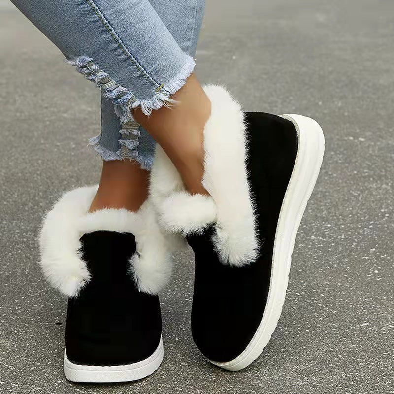 Veloura's Snow Boots Warm Winter Shoes Plush Fur Ankle Boots Women