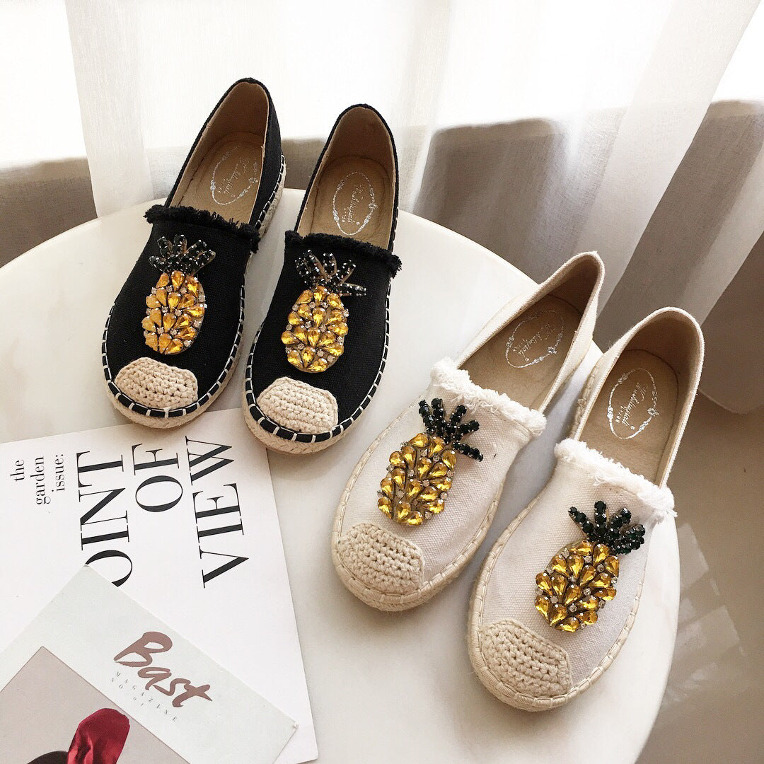 Veloura's Pineapple Rhinestone Flats