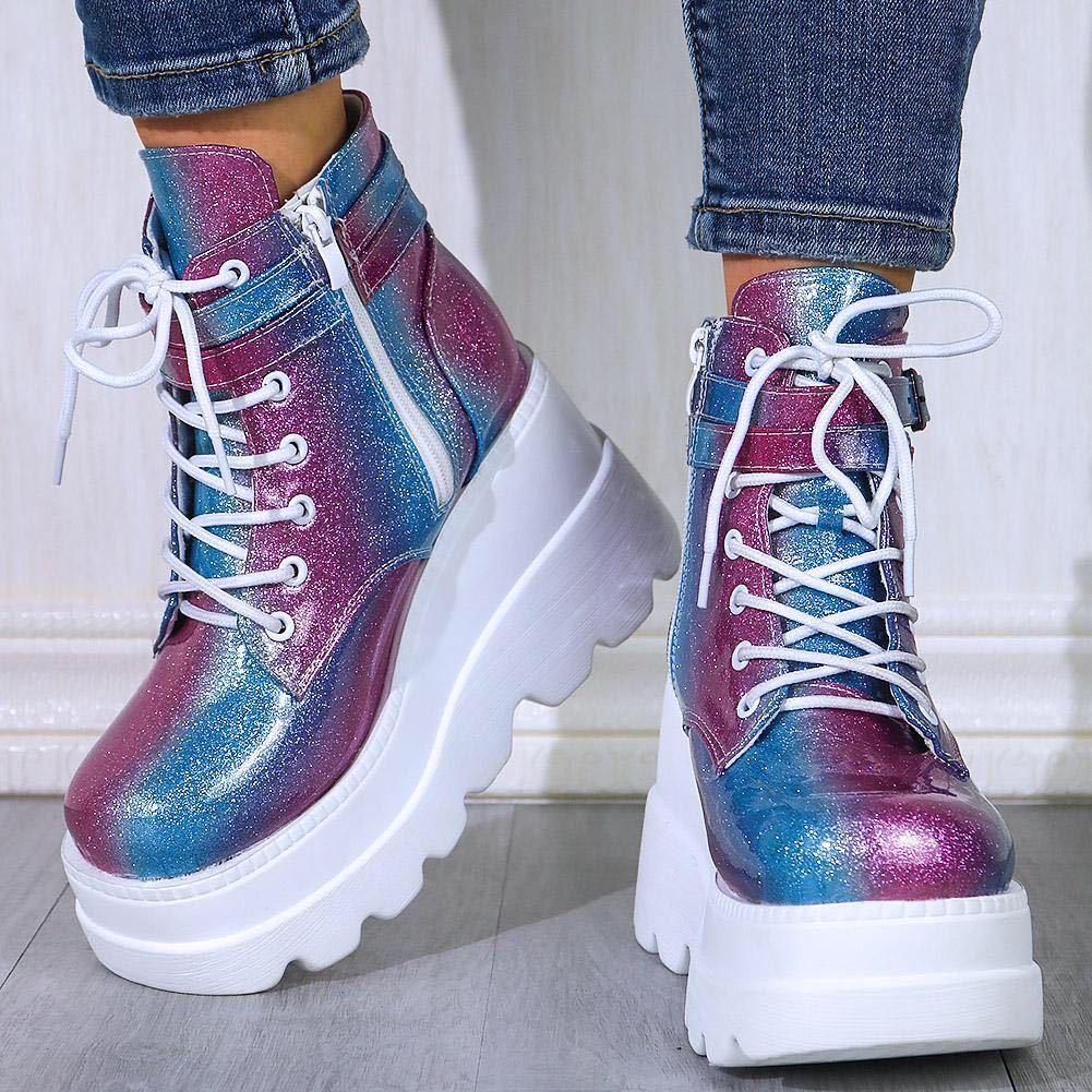 Veloura High-Heeled Colorful Short Boots
