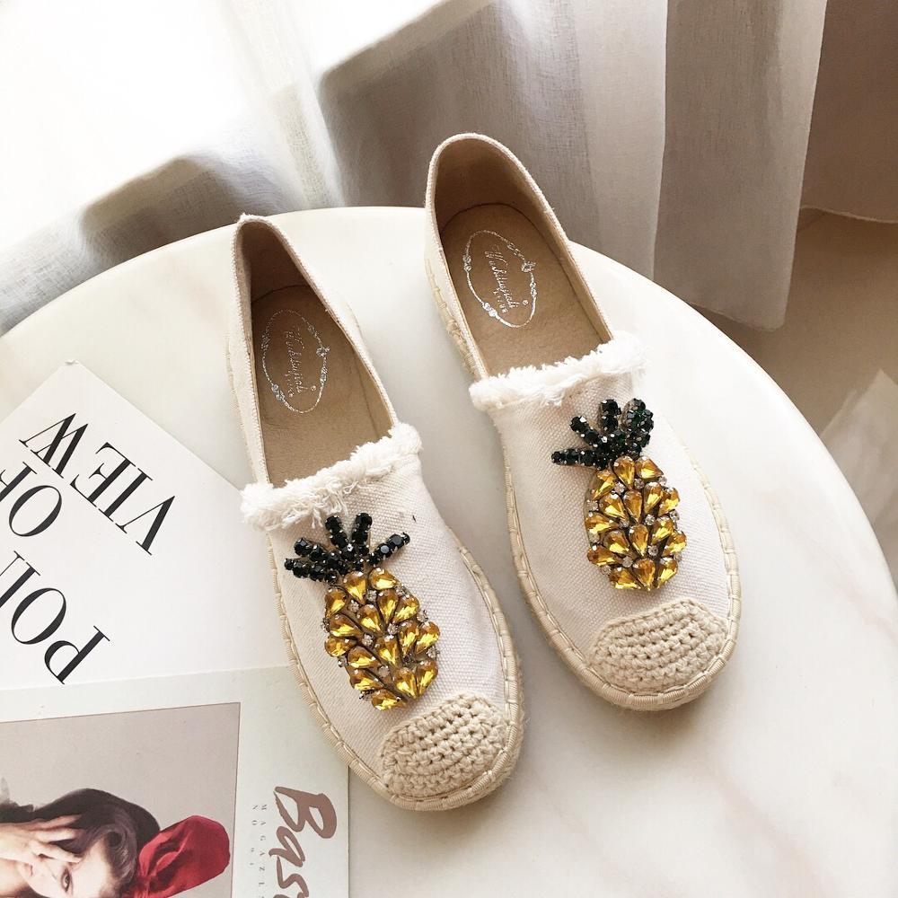 Veloura's Pineapple Rhinestone Flats