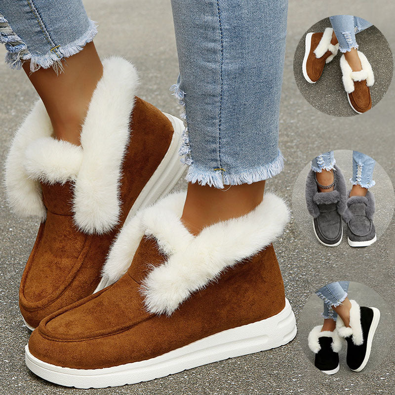Veloura's Snow Boots Warm Winter Shoes Plush Fur Ankle Boots Women