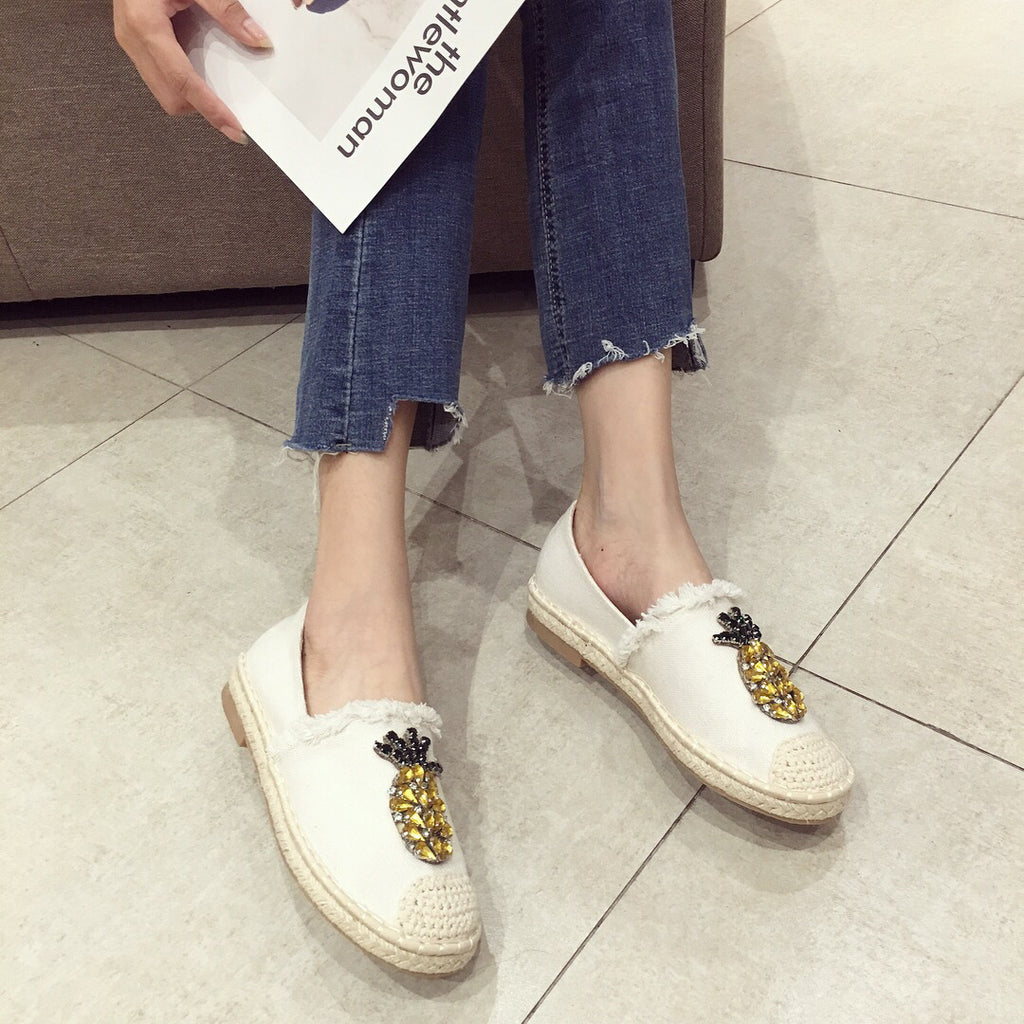 Veloura's Pineapple Rhinestone Flats