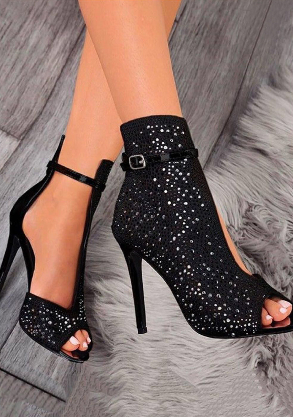 Veloura's Fishbill Rhinestone Heels