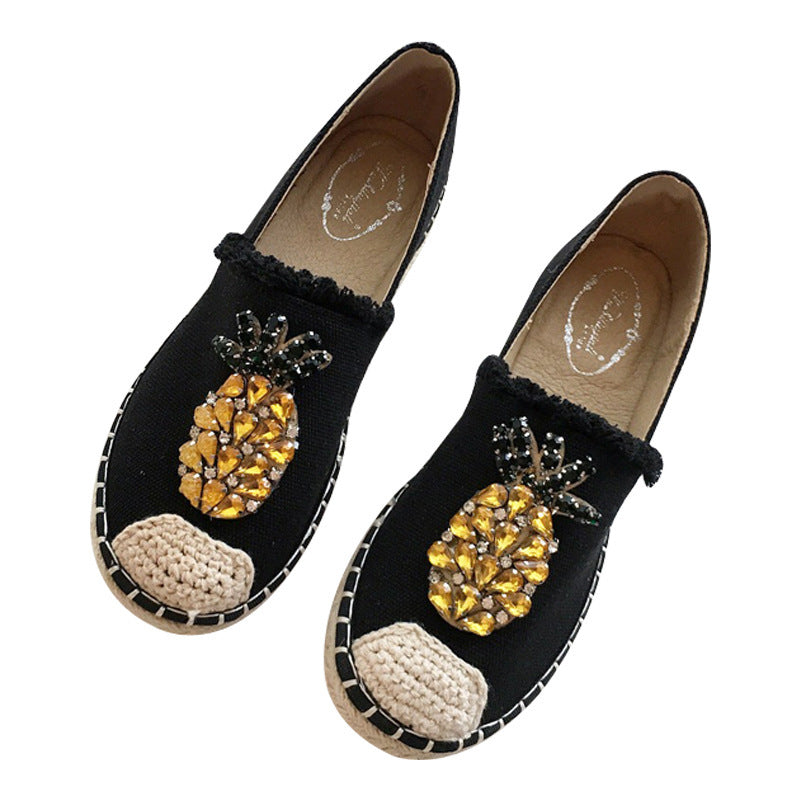 Veloura's Pineapple Rhinestone Flats
