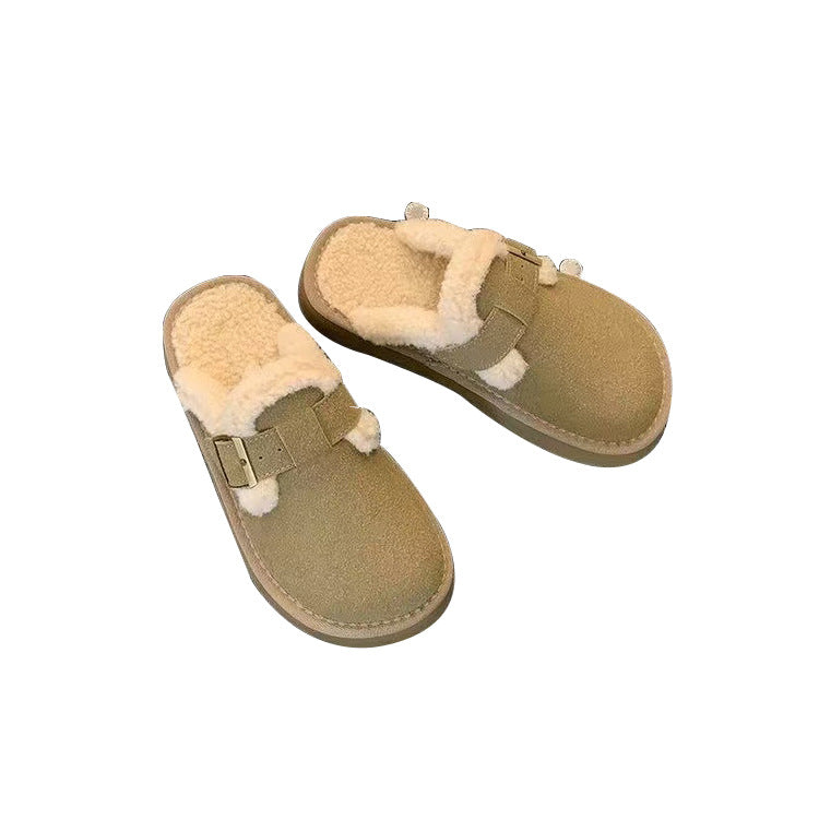 Veloura's Retro Thick-soled Furry Flat Slippers For Women
