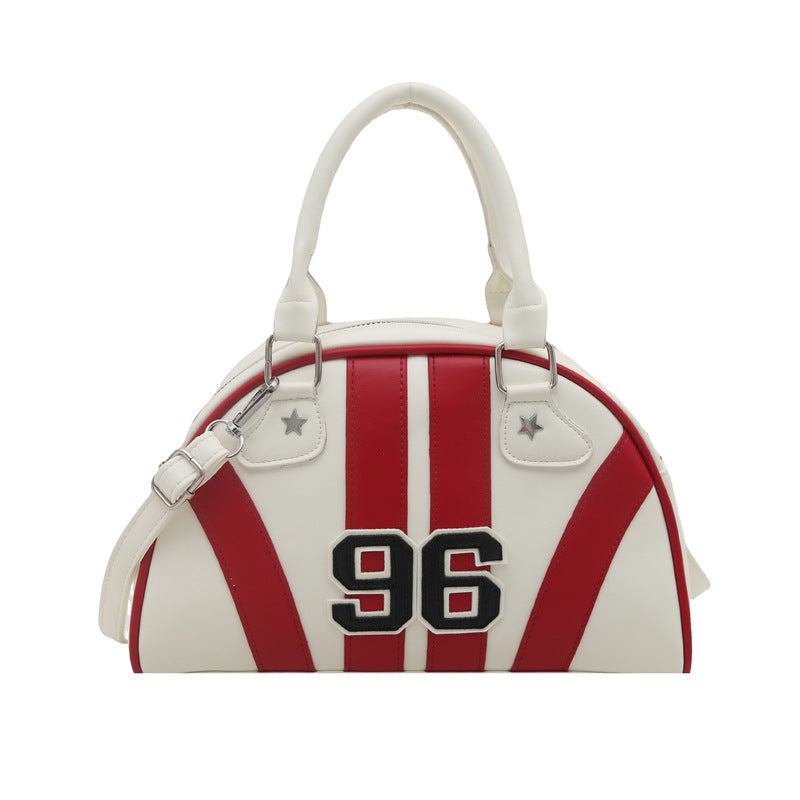 Veloura Colorful Stripe Contrast Single Shoulder Bag Stylish Commuter Handbag Crossbody Bag