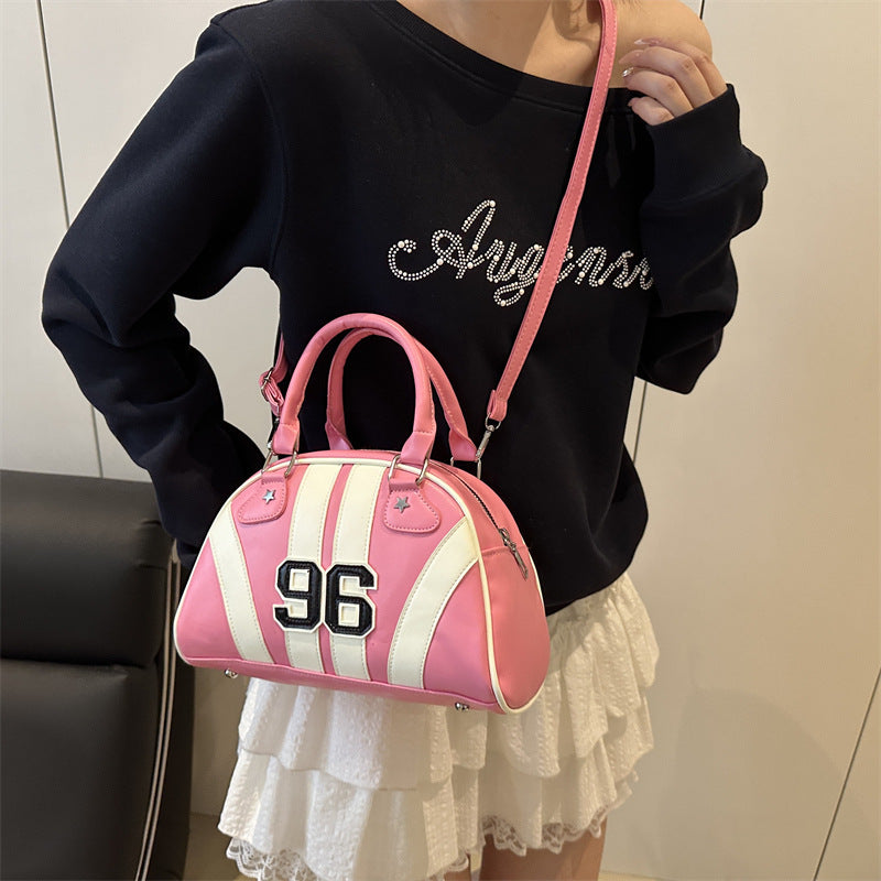 Veloura Colorful Stripe Contrast Single Shoulder Bag Stylish Commuter Handbag Crossbody Bag