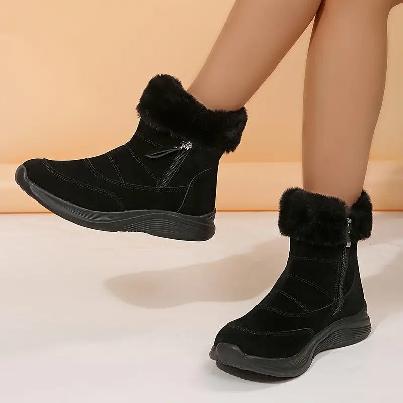 Womens Winter Snow Boots With Cozy Fleece Lining