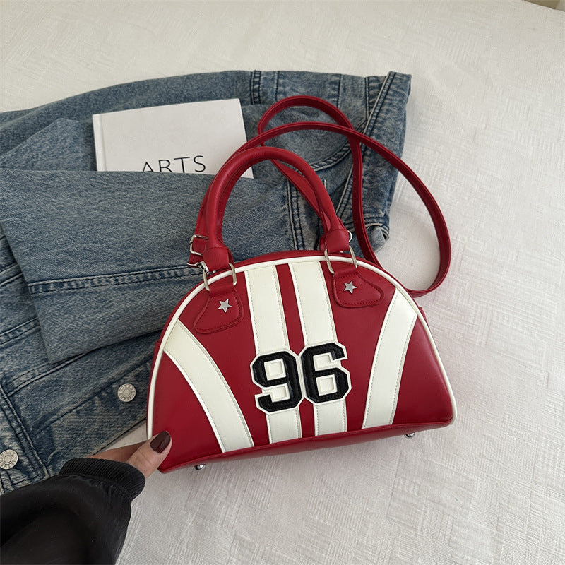 Veloura Colorful Stripe Contrast Single Shoulder Bag Stylish Commuter Handbag Crossbody Bag