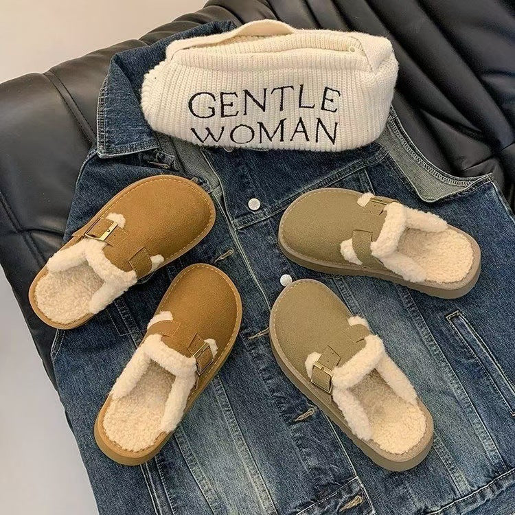 Veloura's Retro Thick-soled Furry Flat Slippers For Women