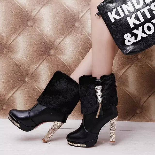 Ankle Boots High Heel Chunky Heel Women - Veloura