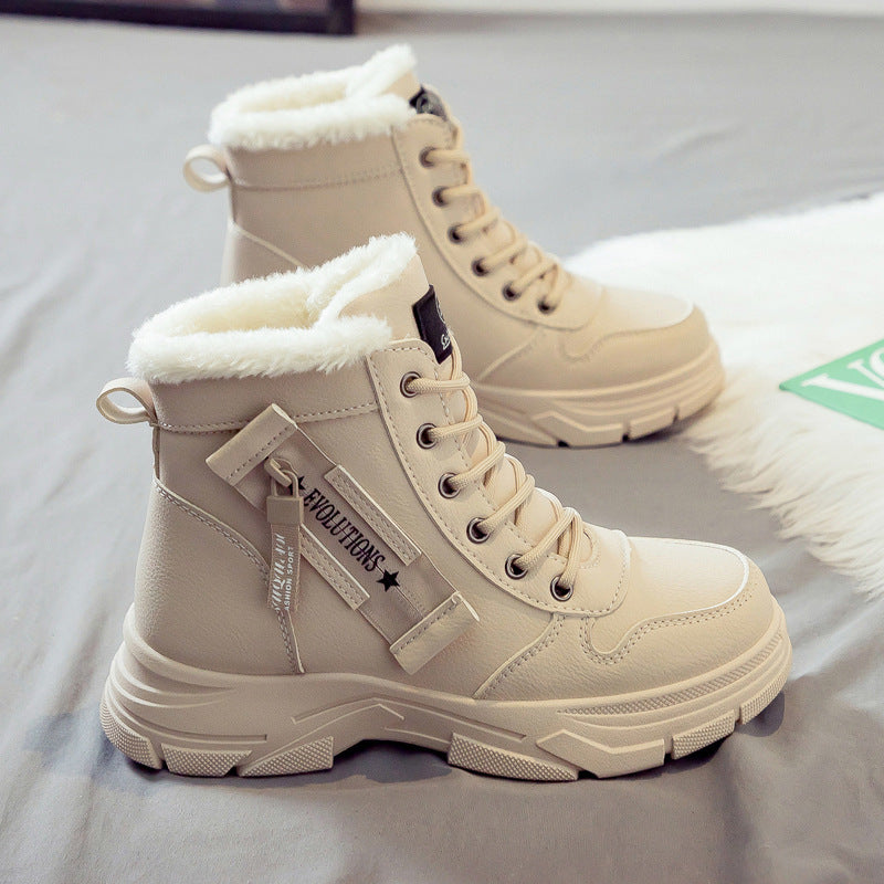 Plus Size Fleece-lined Warm Snow Boots Women